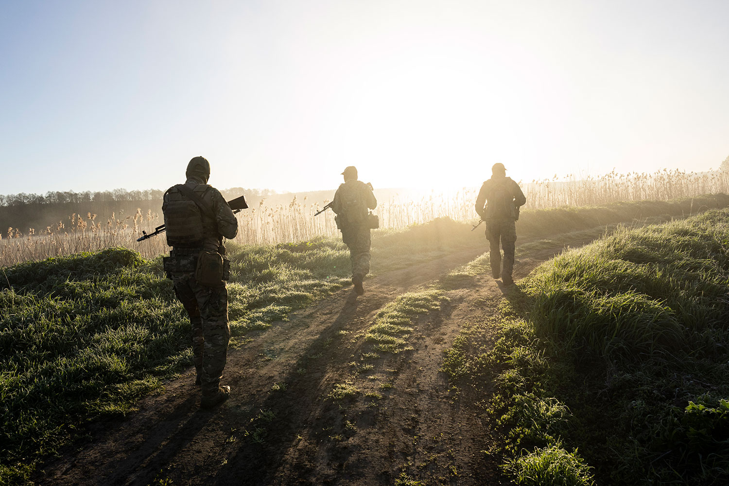 Ukrainske grensevakter under en øvelse sentralt i landet i forrige måned. Det er ventet at landet setter inn en offensiv mot den russiske okkupasjonsmakten snart.