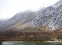 På Åndalsnes i Rauma kommune har det blitt satt ny varmerekord for januar med hele 18,6 grader. Her fra det mye omtalte fjellpartiet Veslemannen, ikke langt fra Åndalsnes.