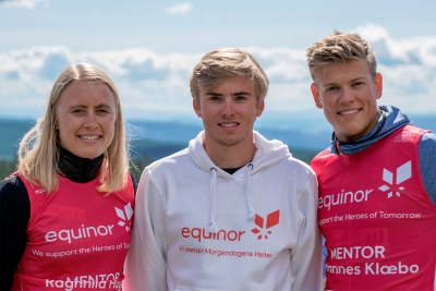 Fra venstre: Ragnhild Haga, Emil Sørgård og Johannes Høsflot Klæbo.